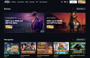 image of gangsta casino website